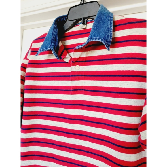 90s Vintage Cotton Mill Denim Collared Polo Shirt - Picture 4 of 8
